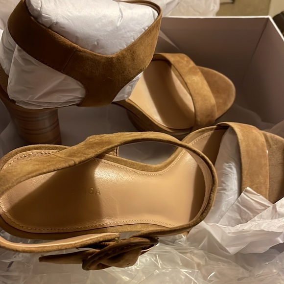 VIA SPIGA IRA STRAPPY PLATFORM HIGH TOFFEE SUEDE SIZE 7M - Picture 6 of 7